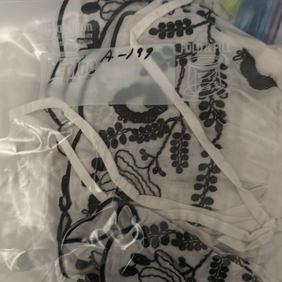 Scully Women’s Boho Western Embroidered Cotton Ruffle‎ Blouse White Black S EUC - Picture 13 of 13